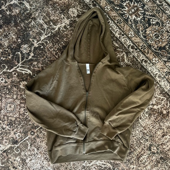 American Apparel Tan Fleece Zip-Up - Picture 3 of 6